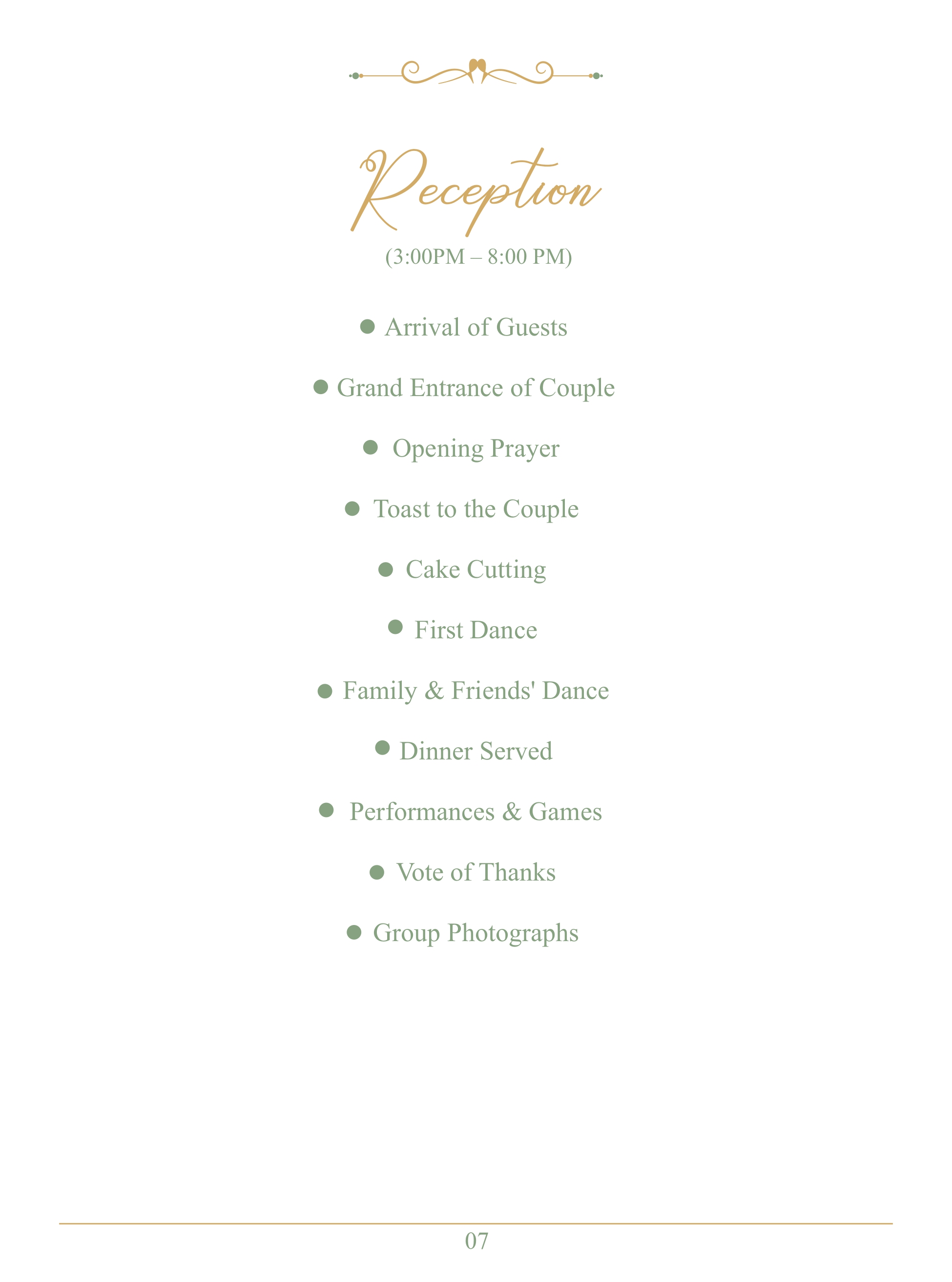 Wedding Program Page 8